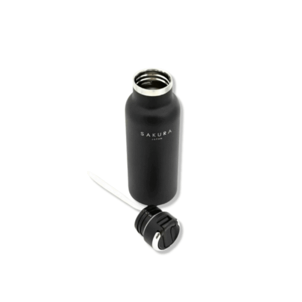 BOTELLA TERMICA SAKURA ACERO INOX NEGRA 750 ML - Imagen 2