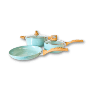 Batería de Cocina Antiadherente Cerámico Melange Verde – 5 Piezas