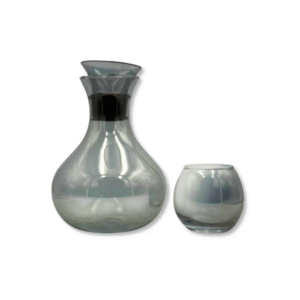 BOTELLA CURVA NEGRA + 6 VASOS 400ML