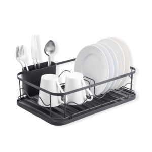 ESCURRIDOR DE PLATOS NEGRO PORTA CUBIERTOS BANDEJA