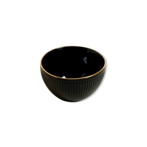 BOWL ACAPULCO BLACK BORDE DORADO 14X8 CM