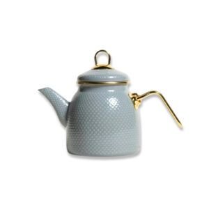 PAVA ENLOZADA TRAMADA GRIS CON MANIJA DORADA BRILLANTE 1300ML