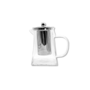 TETERA DE VIDRIO PIRAMIDAL TRANSPARENTE CON INFUSOR 750 ML