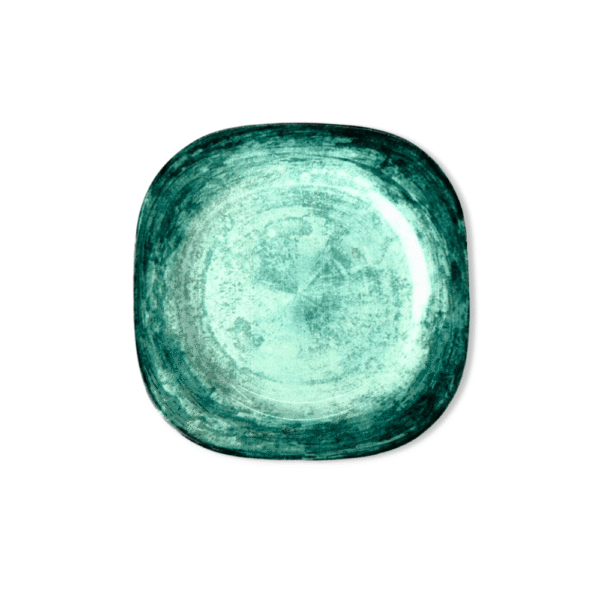 CAJAX6 PLATO MARMOLADO VERDE CUADRADO POSTRE 19X19X2CM