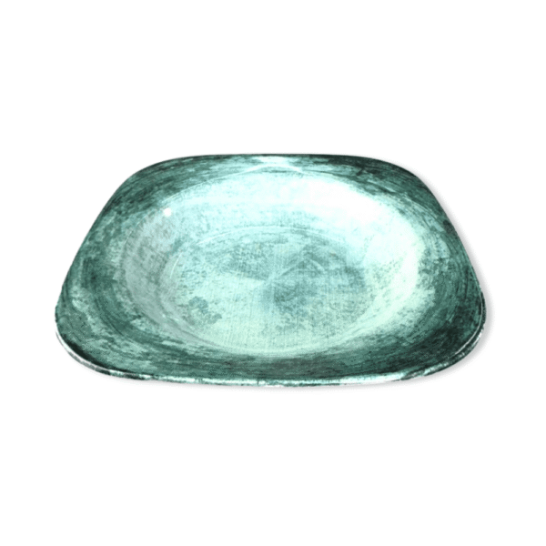 CAJAX6 PLATO MARMOLADO VERDE CUADRADO HONDO 20X20X4 CM