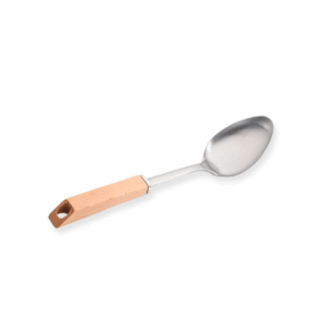 CUCHARA ACERO MANGO MADERA