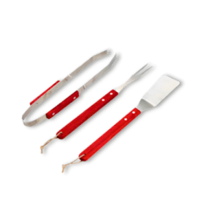 SET X 3 UTENSILIOS BBQ ACERO INOXIDABLE