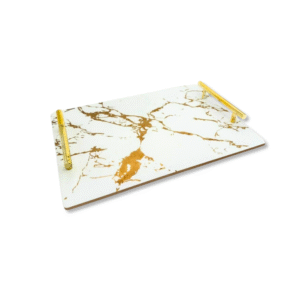BANDEJA C/MANIJA MARMOLADA RECTANGULAR 29.5X19.5 CM