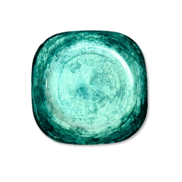 CAJAX6 PLATO MARMOLADO VERDE CUADRADO PLAYO 25X25X5 CM