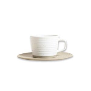 TAZA Y PLATO BCO Y ARENA 200 ML X1